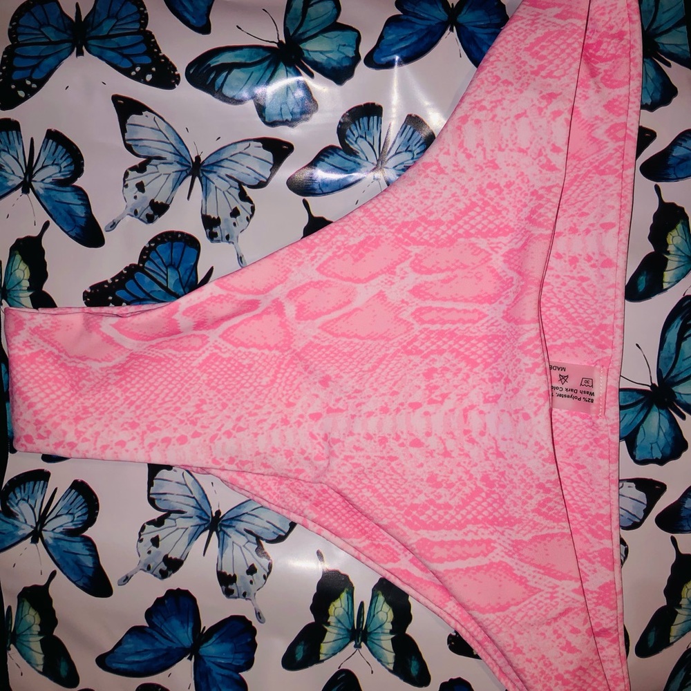 Pink snakeskin bikini bottoms